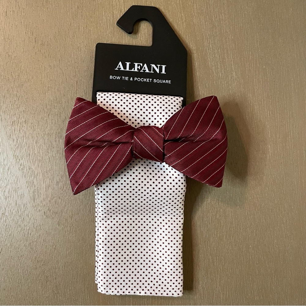 Alfani Bow Tie and Pocket Square Set
